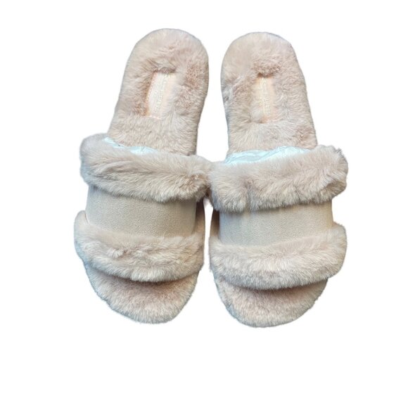 KOOLABURRA BY UGG Women's Milo Peep-Toe Slip On Fur Sandals Peach Whip Pink 6 - Picture 4 of 6